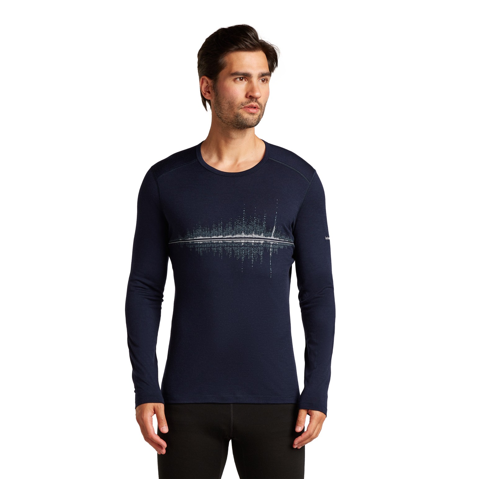 Icebreaker M Merino 200 Oasis LS Crewe Snow Wave